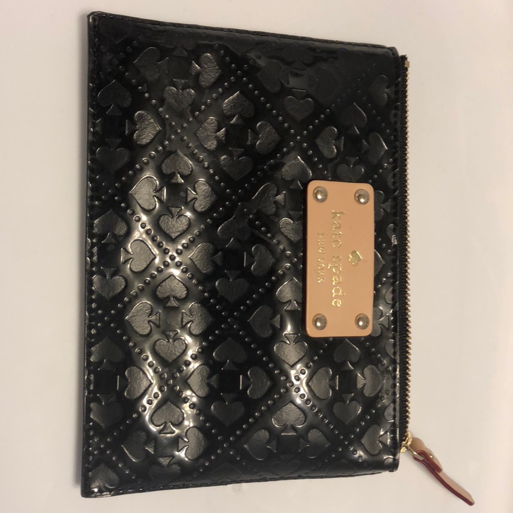 Kate Spade New York black patten leather pouch